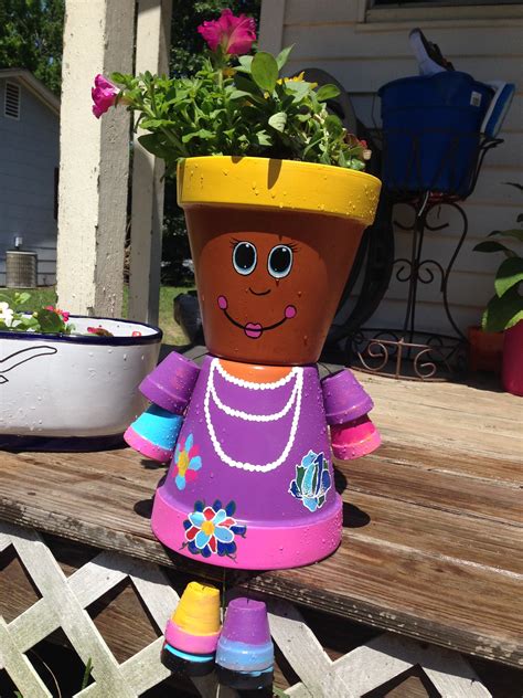 Flower Pot People Made For Mother S Day Clay Flower Pots Flower Pot