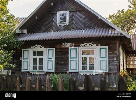 Old Wooden House With Shutters Stock Photo Alamy