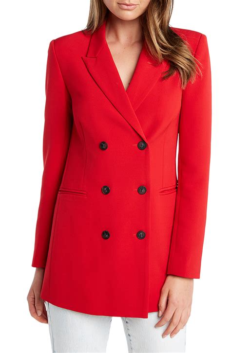 Womens Bardot New York Double Breasted Blazer Size X Small Red In