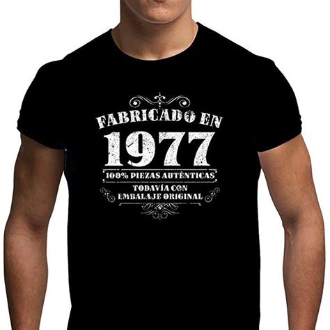 Camiseta De Hombre Para Regalo De 40 Cumpleaños Manufactured 1977 En Negro Talla S Camisetas