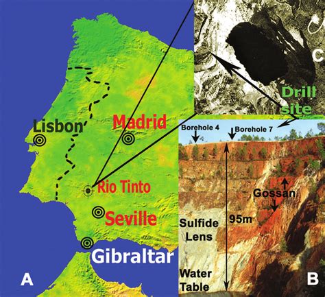 A Map That Shows The Geographic Location Of The Río Tinto In