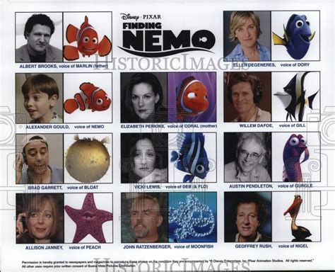 Press Photo Cast Of Voice Actors In Finding Nemo Movie By Disney
