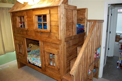 Rustic Log Cabin Theme Bedrooms For Kids Cabin Bunk Beds