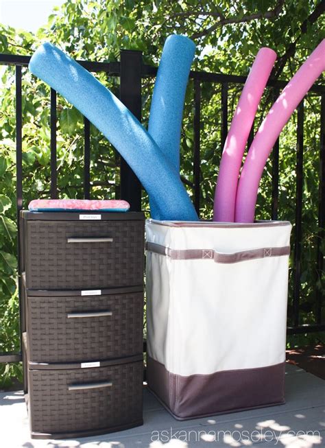 Browse pool storage and pool accessories at pottery barn. Tips & Tricks for Organizing Outdoor Toys | Outdoor toy storage, Pool toy storage, Pool toy ...