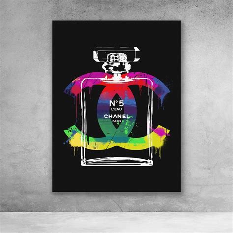 Painted Chanel No5 Fashion Pop Art Graffiti Canvas Wall