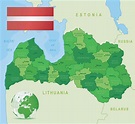 Letonia en mapas: póliticas, mudas y administrativas 2024