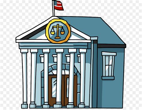 Cartoon Retro Bank Building Or Courthouse With Vector Image