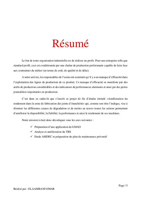 Resume Rapport De Stage Pdf