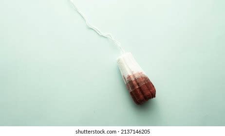 Bloody Tampon On Studio Background Red Stock Photo 2137146205