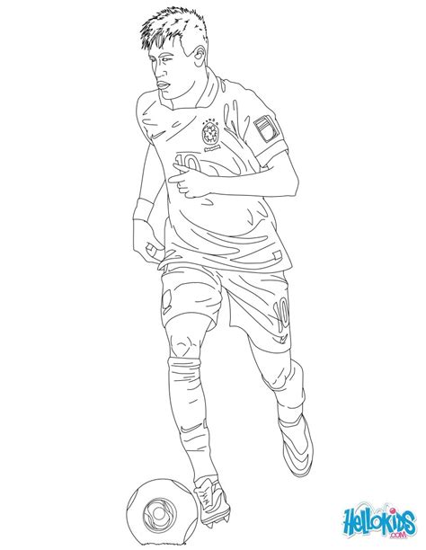 Free coloring pages with neymar to print. Neymar coloring pages - Hellokids.com