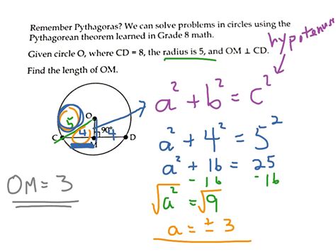 610 Solving Circle Problems Using Pythagoras Math Circle Geometry