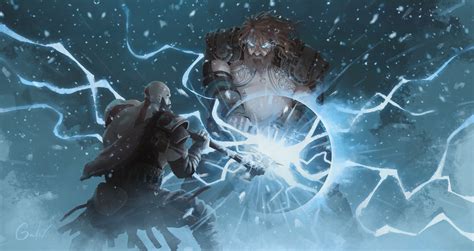 Kratos Vs Thor By Artstation User Gabriel Varz Rgodofwar