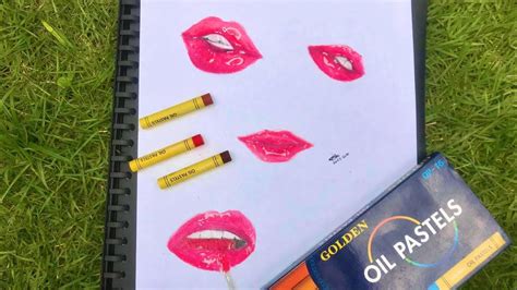 How To Draw Realistic Lips Using Oil Pastels Youtube