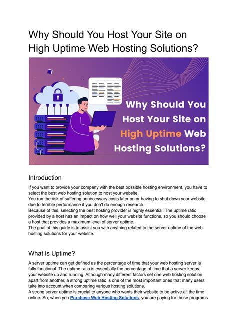 Why Should You Host Your Site On High Uptime Web Hosting Solutions By Surbhi Chauhan Issuu