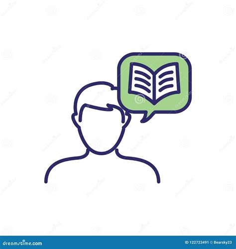 Storytelling Icon With Photo Speech Bubbles And Person Telling Stock