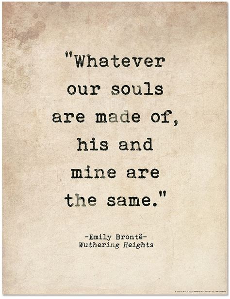 Romantic Quote Poster Wuthering Heights By Emily Bronte Literary Print For Home Or School