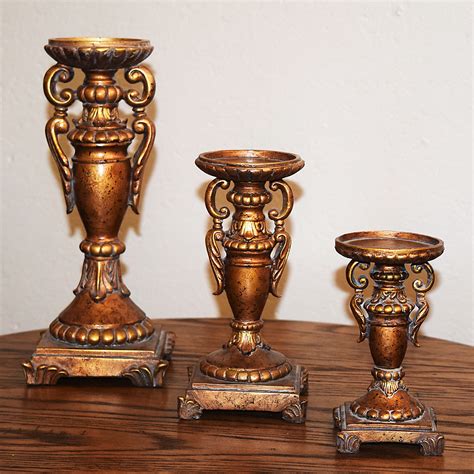 Gold Candlesticks Set Of 3 Ritas Furniture And Decor Owenton Ky