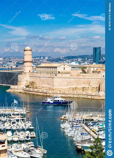 Saint Jean Castle And Cathedral De La Major In Marseille Stock Image