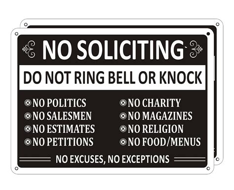 Buy No Soliciting Sign For House 2 Pack Metal Do Not Ring Bell Sign