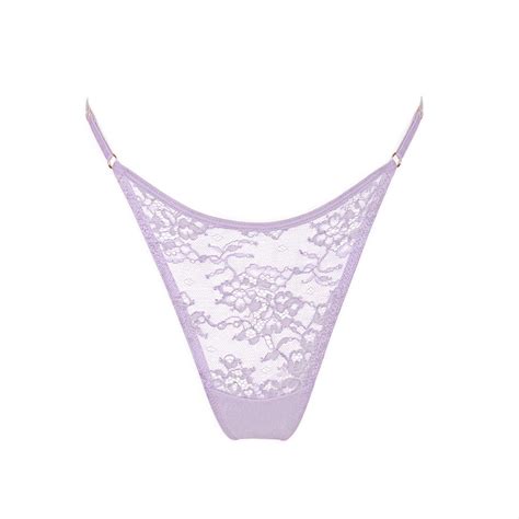 Monique Morin Lingerie Wild Lace Lilac Hint Adjustable Thong In Purple