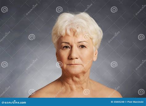 Portrait Of An Old Nude Woman Stock Photo Image Of Person Emotional
