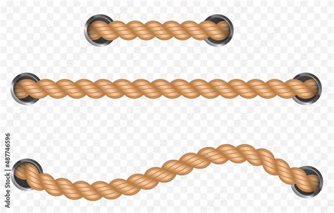 Vector Set Of Nautical Rope Png Nautical Rope Whip On An Isolated Transparent Background