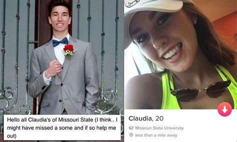 Missouri Student Emails Every Claudia To Find Tinder Crush Daily Mail