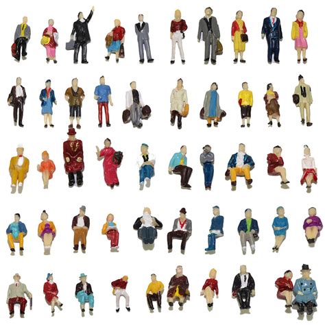 100pcs Ho Scale 187 Standing And Seated Passenger People Sitting