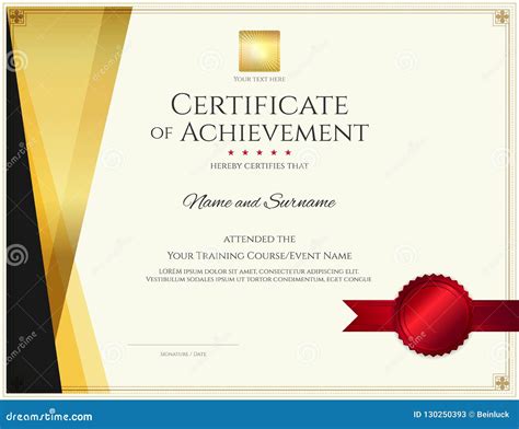 Modern Certificate Template With Elegant Border Frame Diploma D Stock