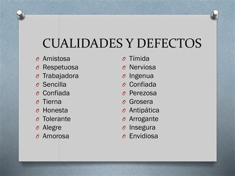 Cualidades Y Defectos