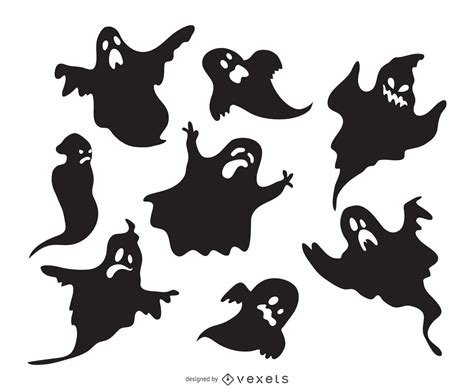 Spooky Ghost Silhouettes Set Vector Download