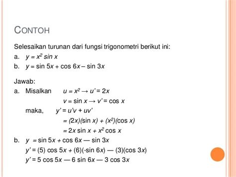 Contoh Soal Limit Fungsi Turunan Trigonometri