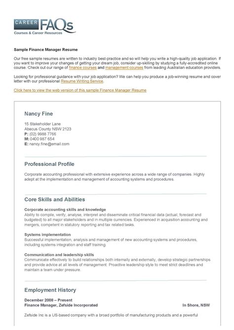 20+ finance manager resume samples to customize for your own use. Resume Examples Finance Manager - Best Resume Examples