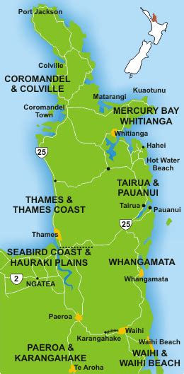 Coromandel Map City Regional Political Map Of New Zealand
