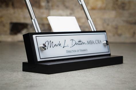 3 In 1 Desk Name Plate Card Holder Pen Holder Diy Fathers Day Ts