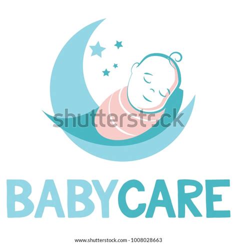 Cute Newborn Baby Sleeping On Crescent Stock Vector Royalty Free