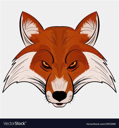Mascot Fox Head Cartoon Style Royalty Free Vector Image