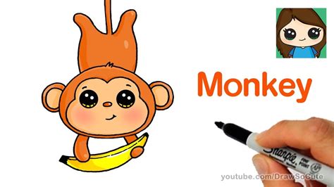 How To Draw A Cartoon Monkey Easy Cute Cartoon Drawings Cartoon