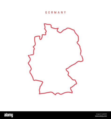 Germany Editable Outline Map German Red Border Country Name Adjust