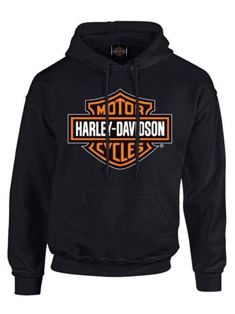 Harley Davidson Mens Bar And Shield Pullover Fleece Hooded Sweatshirt