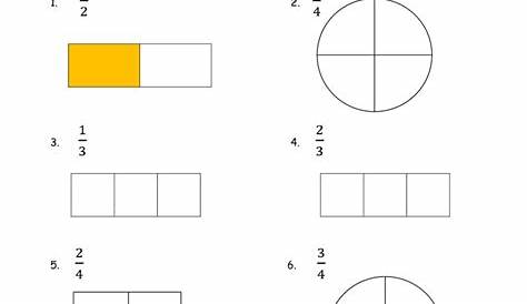 fraction shapes worksheet first grade