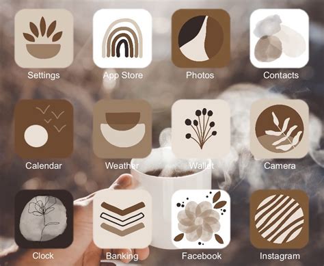 Brown App Icons Beige App Elements Ios14 App Icons Iphone Icon Etsy