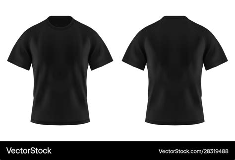 Front And Back Blank Black T Shirt For Man Vector Image