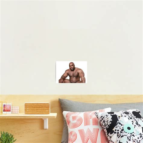 Barry Wood Sitting On Bed White Background Photographic Print For