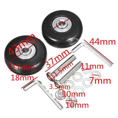 New 2 Sets Luggage Suitcase Replacement Wheels Od 43 Id 6 W 18 Axles 30