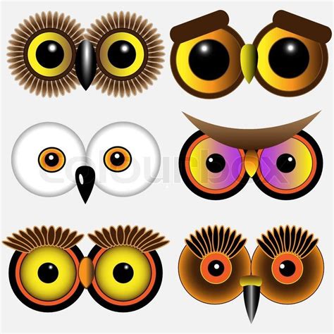 Eyes Of Owlsvector Set Vector Colourbox Cartoon Eyes Owl Eyes