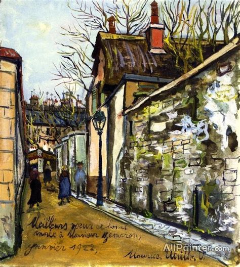 Maurice Utrillo Thatched House Rue Saint Vincent In Montmartre Oil