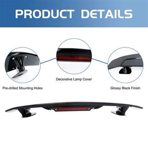 Buy Auraroad Rear Spoiler Universal For Cars Gt Style Sporty Trunk Lid