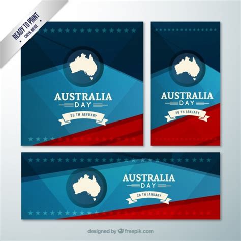 Free Vector Flyers And Banner Australia Day Pack