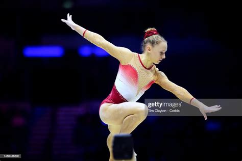 Klara Peterkova Of Czech Republic Performs Her Balance Beam Routine